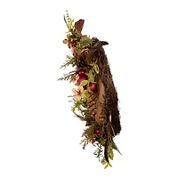 Kurt Adler Berries And Pinecone Burgundy Wreath