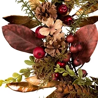 Kurt Adler Berries And Pinecone Burgundy Wreath