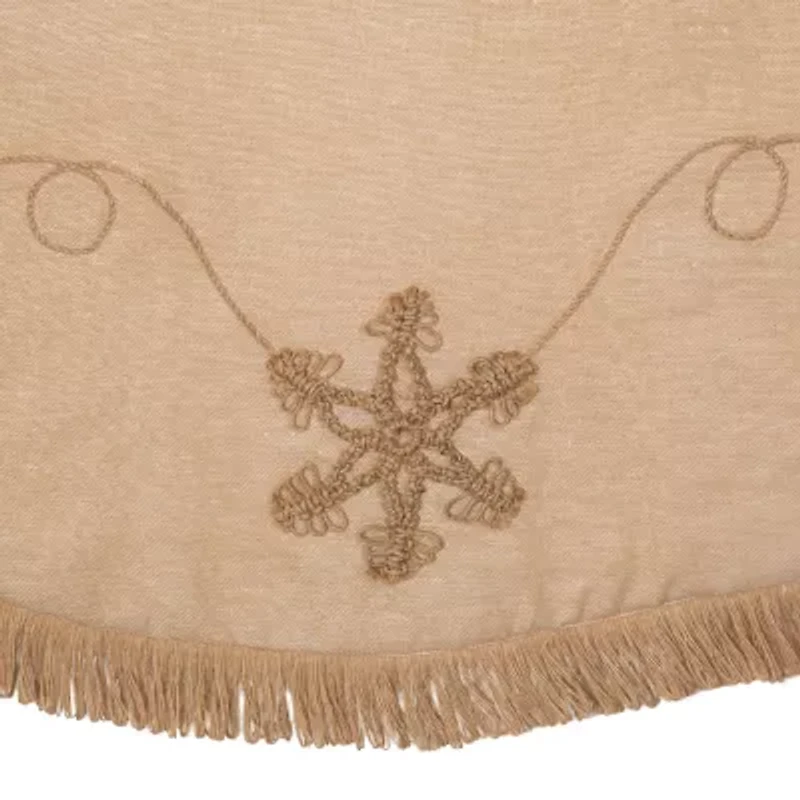 Kurt Adler 54in Jute Macrame Snowflake Indoor Tree Skirt