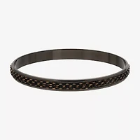 1928 Black Tone Chain Wrapped Womens Bangle Bracelet