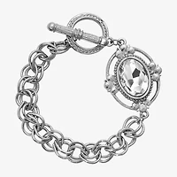 1928 Silver Tone Toggle Womens 8 Inch Chain Bracelet