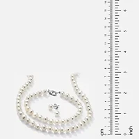 Womens White Cultured Freshwater Pearl Sterling Silver 3-pc. Jewelry Set