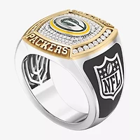 True Fans Fine Jewelry Green Bay Packers Mens 1/2 CT. Natural White Diamond 10K Two Tone Gold Fashion Ring