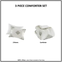 INK+IVY Tahli Cotton Blend 3-pc. Midweight Comforter Set