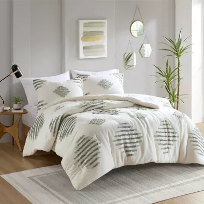 INK+IVY Tahli Cotton Blend 3-pc. Midweight Comforter Set