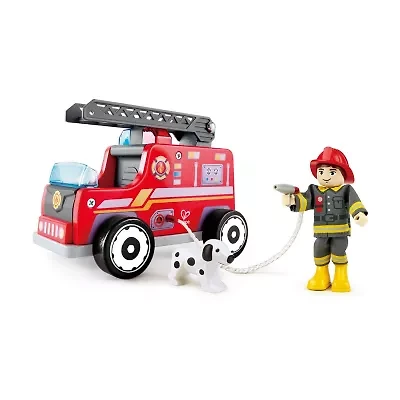 Hape Fire Truck Playset 3-pc. Toy Playset