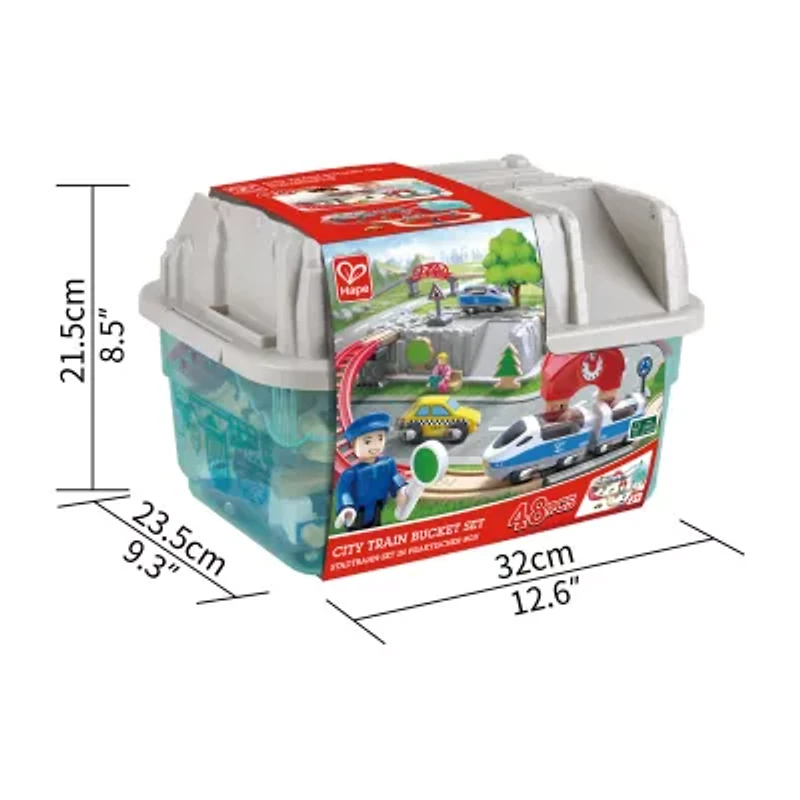 Hape Wooden Train Bucket Set: City Train Interactive Toy