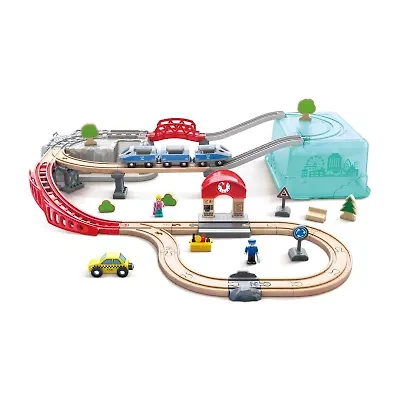 Hape Wooden Train Bucket Set: City Train Interactive Toy