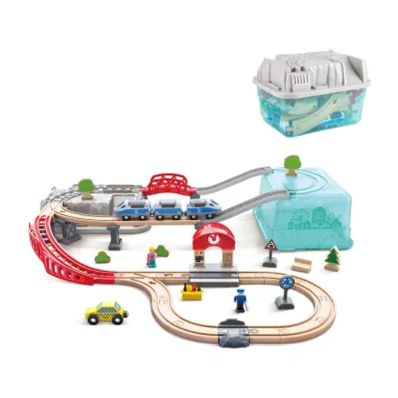 Hape Wooden Train Bucket Set: City Train Interactive Toy