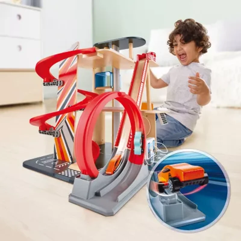 Hape Gearhead Stunt Garage Interactive Toy