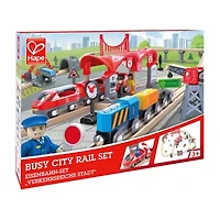 Hape Train Set: Busy City Rail Set Interactive Toy