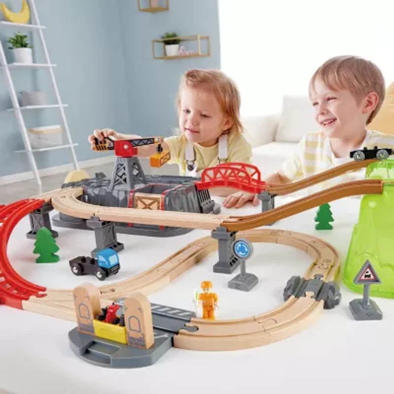 Hape Bucket Builder Set: Railway Building Set 50-pc.
