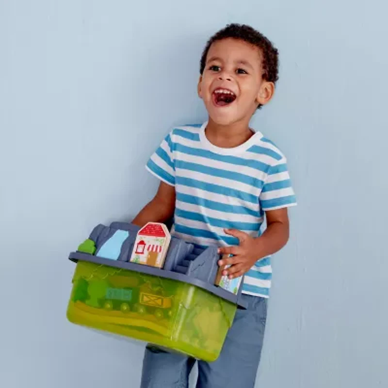 Hape Bucket Builder Set: Railway Building Set 50-pc.