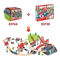 Hape Bucket Builder Set: Railway Building Set 50-pc.