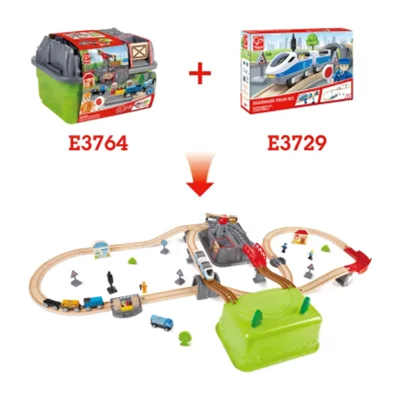 Hape Bucket Builder Set: Railway Building Set 50-pc.