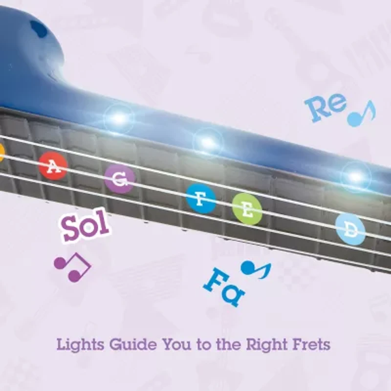 Hape Learn With Lights Ukulele Blue Musical Instrument