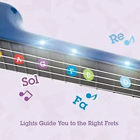 Hape Learn With Lights Ukulele Blue Musical Instrument