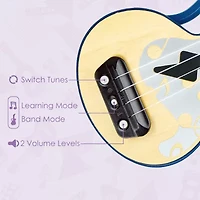 Hape Learn With Lights Ukulele Blue Musical Instrument