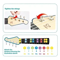 Hape Learn With Lights Ukulele Blue Musical Instrument
