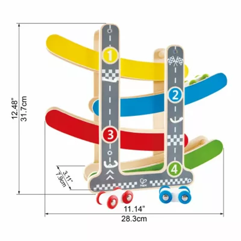 Hape Fast Flip Kids Wooden Racetrack Discovery Toy
