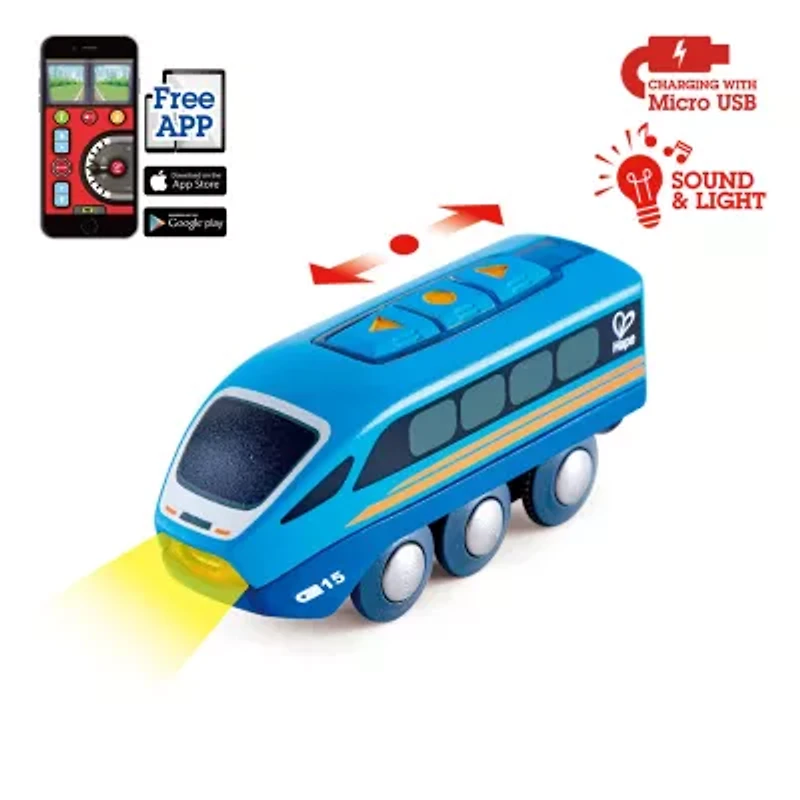 Hape Remote Control Engine Train: Blue Interactive Toy