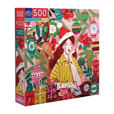 Eeboo Ms. Santa Reindeer 500-pc. Puzzle