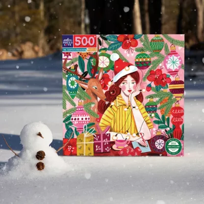 Eeboo Ms. Santa Reindeer 500-pc. Puzzle