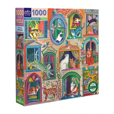 Eeboo Cats In Window 1000-pc. Puzzle