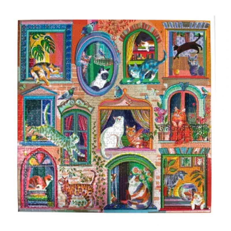 Eeboo Cats In Window 1000-pc. Puzzle