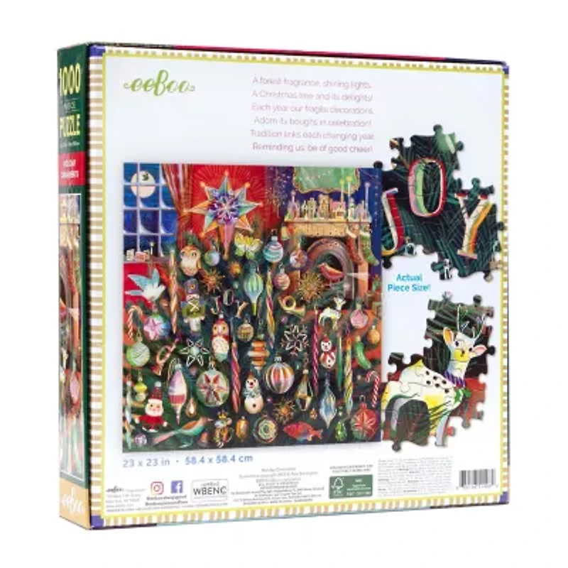 Eeboo Holiday Ornaments 1000-pc. Puzzle