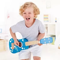 Hape Kid'S Wooden Toy Ukulele - Blue Dot Musical Instrument