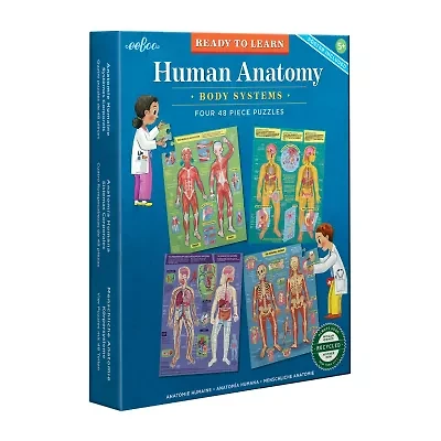 Eeboo Human Anatomy 4-Puzzles 193-pc. Puzzle