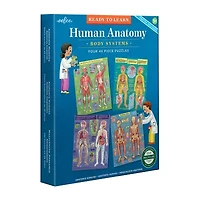 Eeboo Human Anatomy 4-Puzzles 193-pc. Puzzle