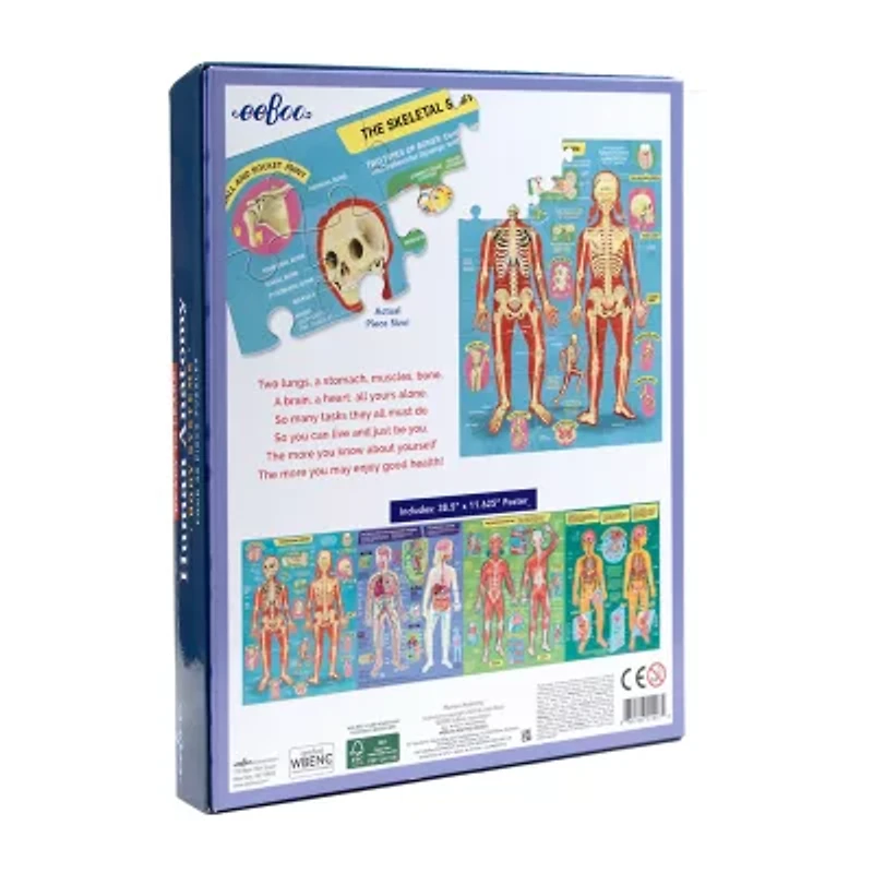 Eeboo Human Anatomy 4-Puzzles 193-pc. Puzzle
