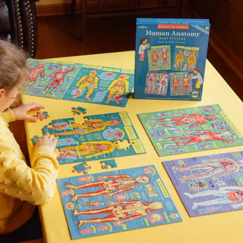Eeboo Human Anatomy 4-Puzzles 193-pc. Puzzle