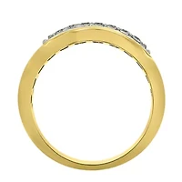 Mens 1/5 CT. Genuine White Diamond 14K Gold Band