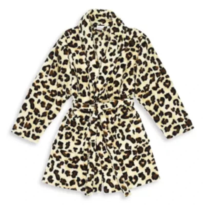 Linum Home Textiles Super Plush Luxurious Soft Leopard Print Bathrobe