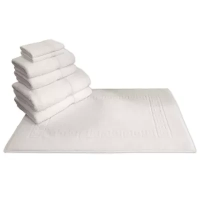 Linum Home Textiles Terrry 7-pc Towel and Greek Key Tubmat Set
