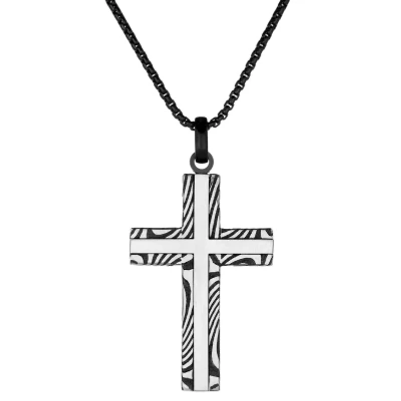Mens Cross 24 Inch Pendant Necklace