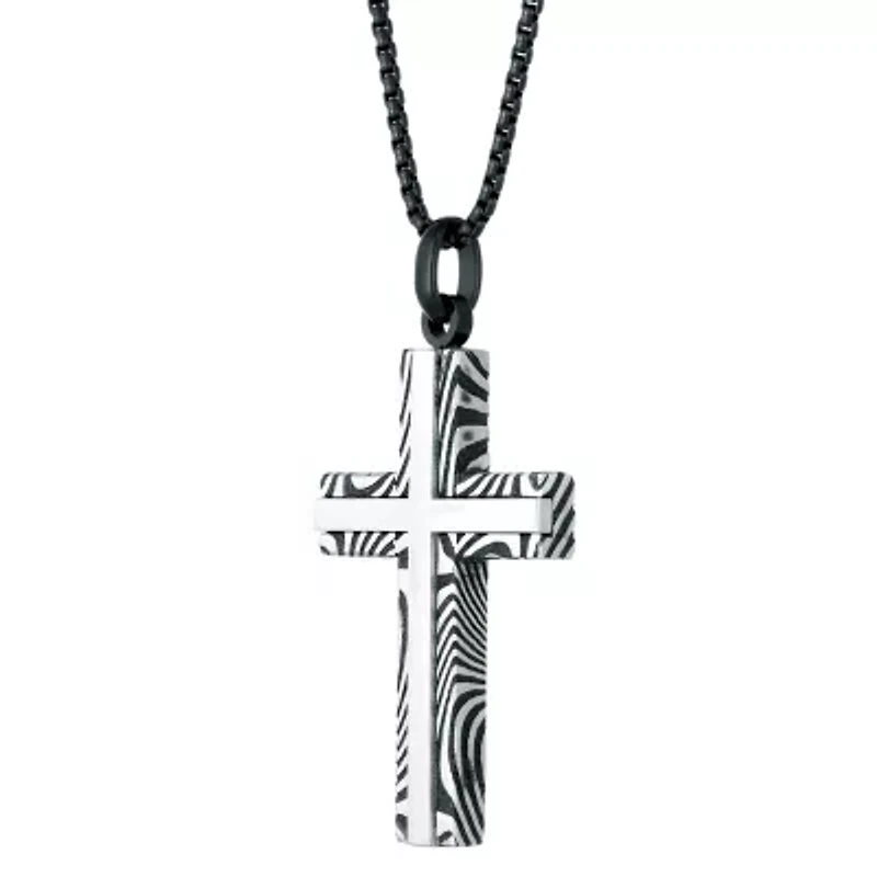 Mens Cross 24 Inch Pendant Necklace
