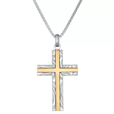 Mens Cross 24 Inch Pendant Necklace