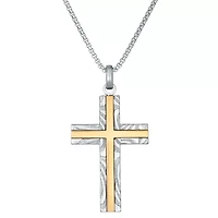 Mens Cross 24 Inch Pendant Necklace