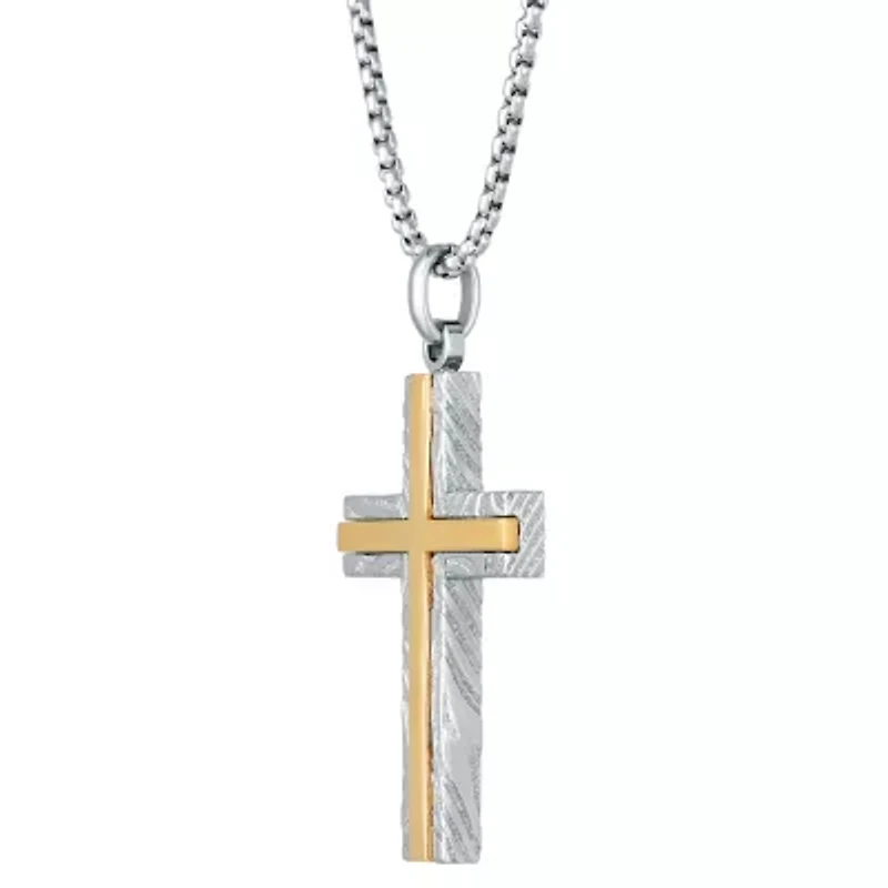 Mens Cross 24 Inch Pendant Necklace