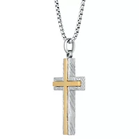 Mens Cross 24 Inch Pendant Necklace