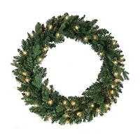 Kurt Adler 30-Inch Pre-Lit Clear Jackson Pine Wreath