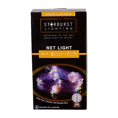 Kurt Adler 300-Light 6-Foot Starburst Multi LED Net Light