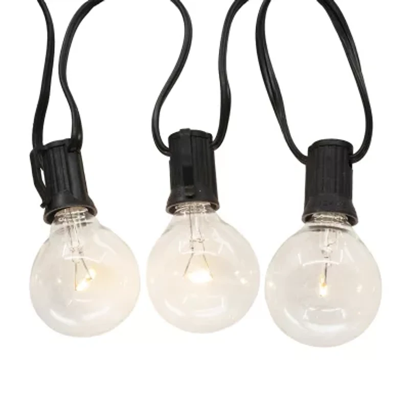 Kurt Adler UL 10-Light G40 Warm White LED Clear Glass Light Set