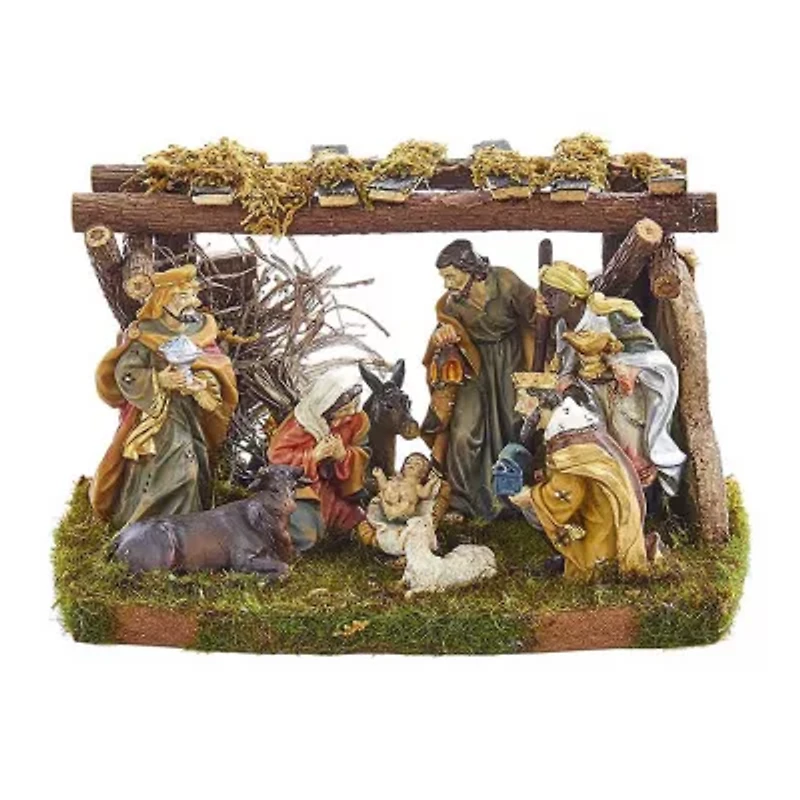 Kurt Adler Nativity Set with 9 Figures and Stable