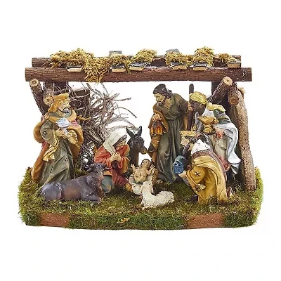Kurt Adler Nativity Set with 9 Figures and Stable