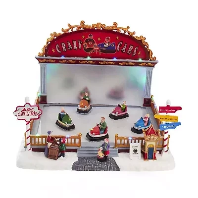Kurt Adler 9-Inch LED Light-Up Musical Bumper Cars Table Piece
